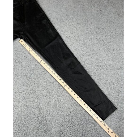 NWT MESHKI Womens Ada Coated Skinny Faux LeatherJeans Black Size Medium Romantic - Picture 9 of 12